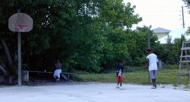 Shootin' hoops in Hopetown.