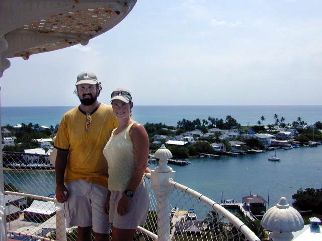  Nina and Kristan from the Elbow Cay Lighthouse, Hopetown below.