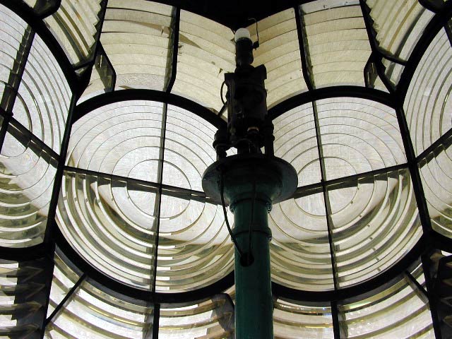 The lighthouse lenses and mantle.