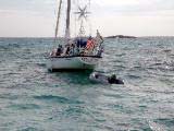 Rockin an Rollin at anchor in Chub Cay.