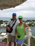 Marcia and Terry at the top of the Elbow Cay Lighthouse.