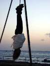 A contortionist at Mallery Square, Key West.