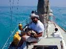 Motoring to the Dry Tortugas with Nigel at the helm.