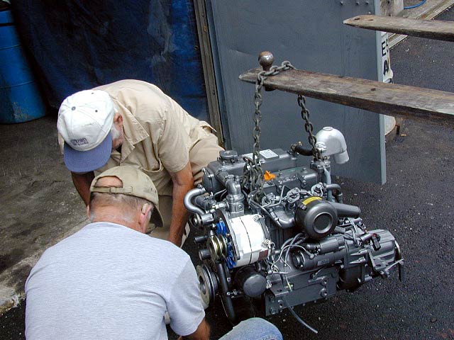 Our hero, Al, and woody working on the twin-grove pulleys.